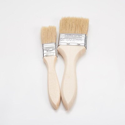 Utoolmart 1set Pig Hair Bristle Brush Kit 1-inch + 2-inch Pa