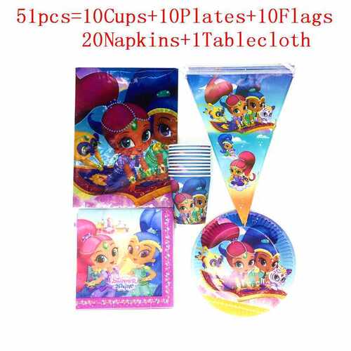 Shimmer and Shine Kids Girl Happy Birthday Party Supplies B