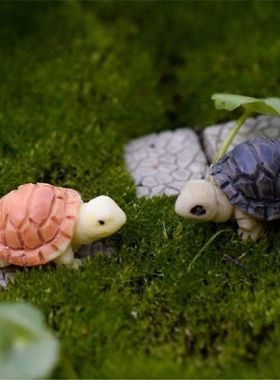 2PC Lovely Miniatures Turtles DIY Micro Fairy Figurines