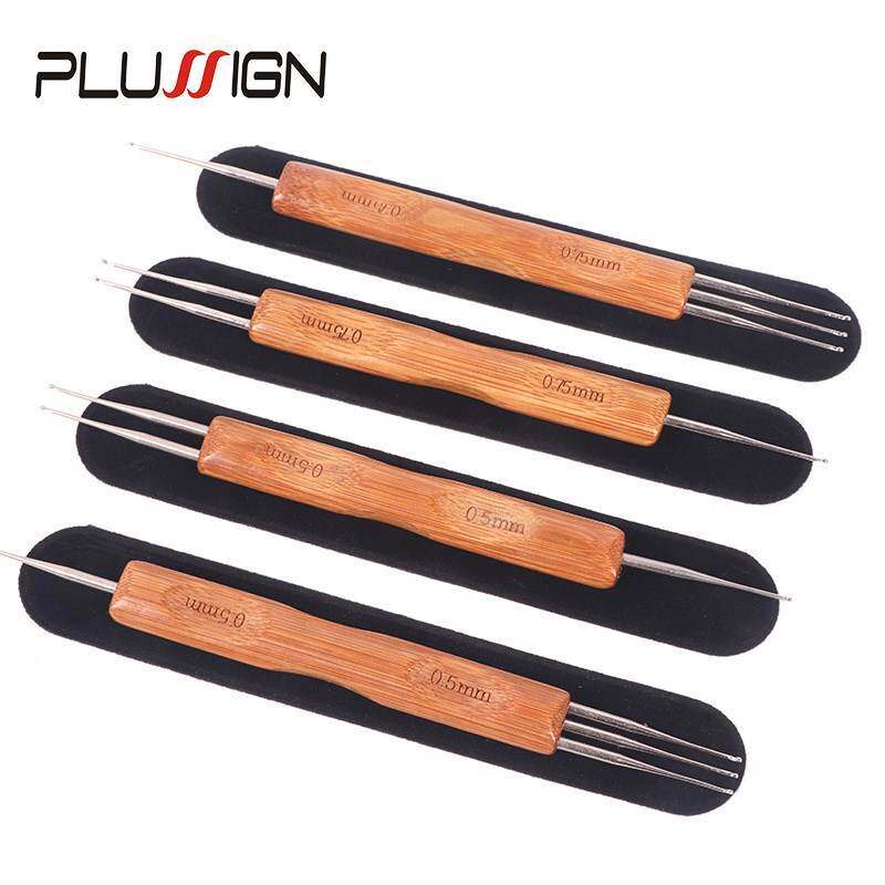 3pcs/set crochet hook dreads loc crochet needle wooden 0.5mm