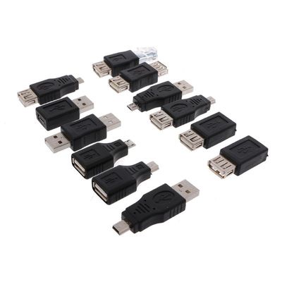 12Pcs/Set OTG USB 2.0 A Male To Female Micro B Mini B Chang