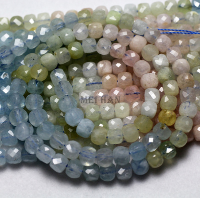 Meihan (1 strand/set) natural aquamarine beryl 4.5-5mm facet