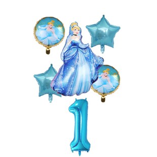 Cinderella Princess 32inch Number Balloon Set Birthday Weed