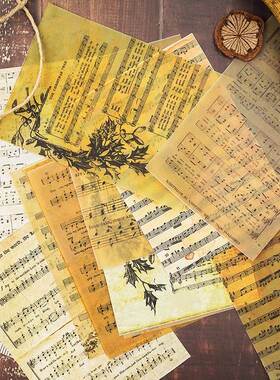 16pcs/Lot Vintage English Music Sheet Vellum Paper Pattern
