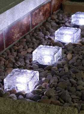 LEADLY Solar Glass Brick Light Ice Cube Lights LED Landscape