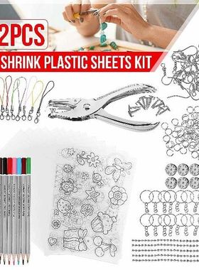 182PCS Shrinky Art Paper Heat Shrink Plastic Sheets DIY Kit
