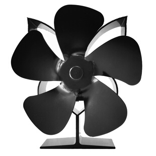 Blades Heat Log Fireplace Wood Fan Stove Black Powered