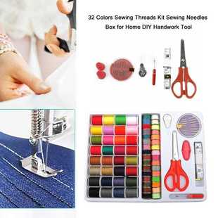 32 Colors Sewing Threads Kit Sewing Needles Box Durable Stur