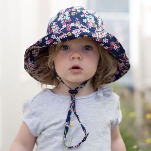 Summer Floral Sun Caps for Boys Girls Folding Big Brim