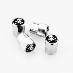 4Pcs/Set Classic SKLL Anti-theft Chrome Car Wheel Tire Valve