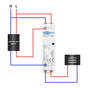 TOCT1 2P 25A 220V/230V 50/60HZ Din rail Household ac Modular