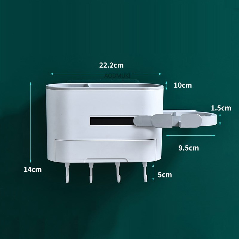 Wall Hair Dryer Holder shelf Multi-functional Bathroom makeu