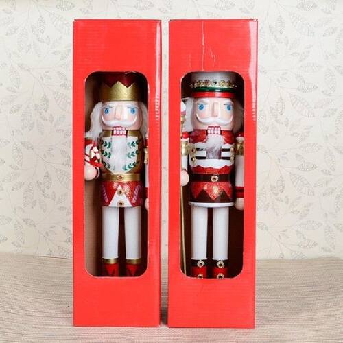 38cm Candy Nutcracker Soldier King Wooden Figurine Toy