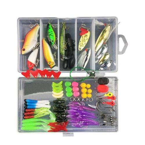 Fishing Lures Baits 88 Pcs Bass Trout Salmon Tackle Box