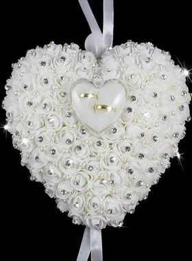 Wedding Favors Hang Ring Pillow With Transprent Box Heart De