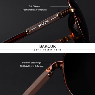 BARCUR Men Sunglasses Pilot Polarized Sun glasses Male Wome