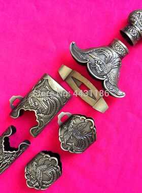A Set Kirsite Carved Lucky Phoenix Chinese TaiChi/WuShu Jia