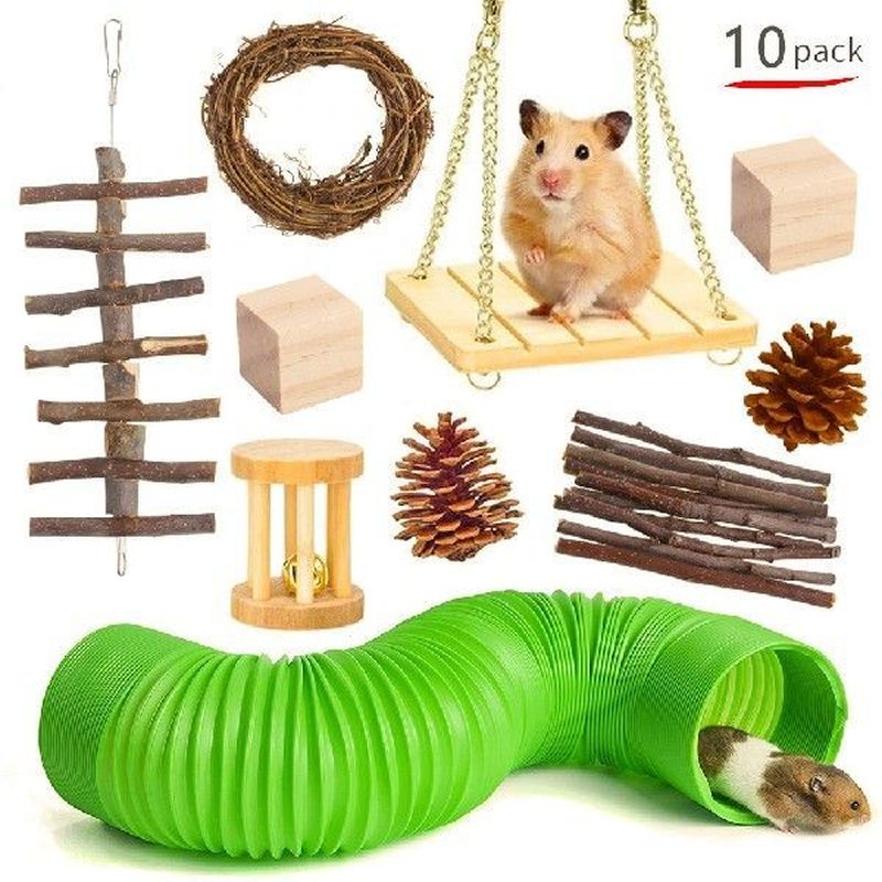 10pcs Small Guinea Pig Hamster Toy Tubes Tunnels Spring