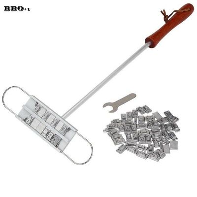 Steak Meat BBQ Branding Iron With 55 Changeable letters
