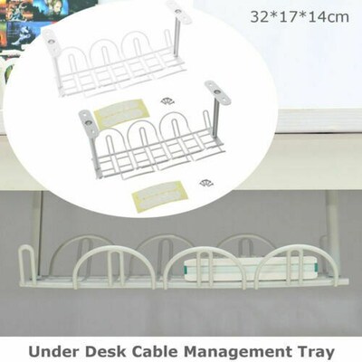 Home Living Room Storage Rack nder Desk Cable Managet Tray W