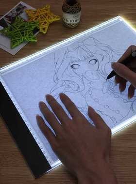 Tablet Digital Graphic Pad Art Painting Writing A4 LED Drawi