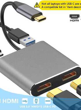 USB C Dock MST Dual HDMI Dual Screen Dual Display Adapter Hu