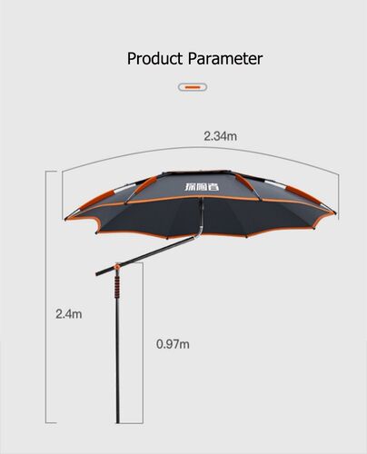 2.0-2.4M Parasol Fishing Umbrella Outdoor Camping Use Detach