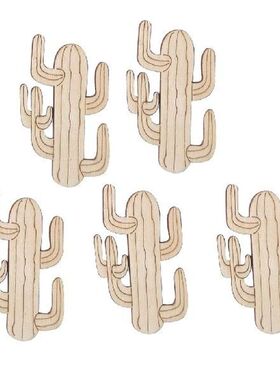 5pcs Rutsic Wooden Saguaro Cactus Gift Tags Ornaments Gift