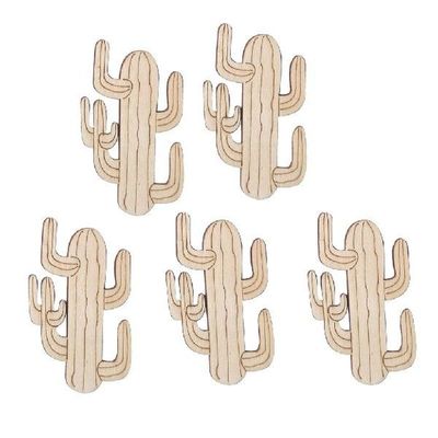 5pcs Rutsic Wooden Saguaro Cactus Gift Tags Ornaments Gift