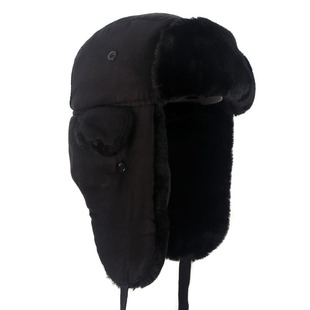 New 2022 Ushanka earflap hats Warm Winter Black Bomber Hat M