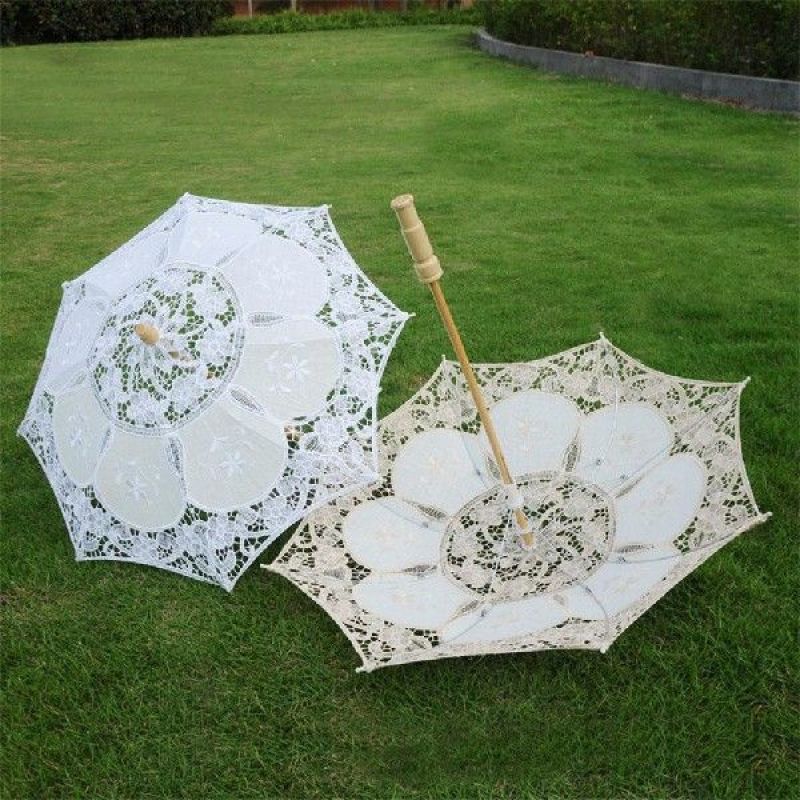 Vintage Lace Umbrella Parasol Sun Umbrella White Lace