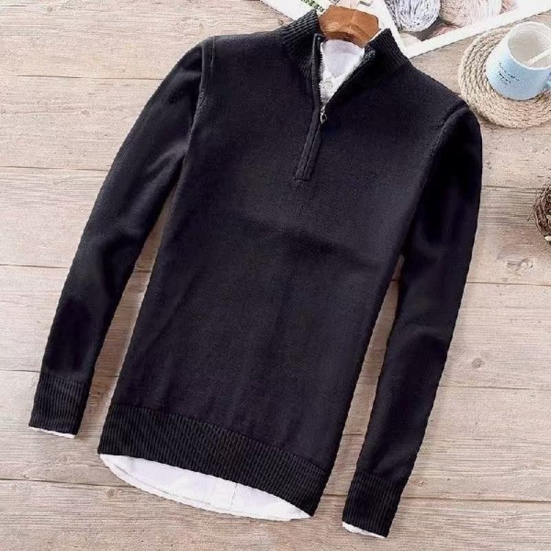 Sweater Men Pullover Mens Half Zipper Turtleneck Sweaters