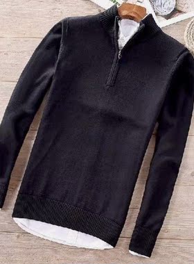 Sweater Men Pullover Mens Half Zipper Turtleneck Sweaters