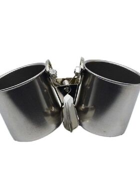 Bird Double Cups With Clip Stainless Steel Parrot Cage