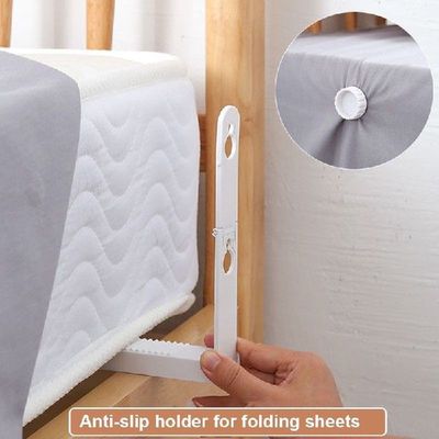 NEW 4pcs Foldable Bed Sheet Grippers Clip Adjustable Sheets