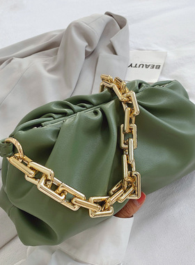 2021 Day Clutch Thick Gold Chains Dumpling Clip Purse Bag Wo