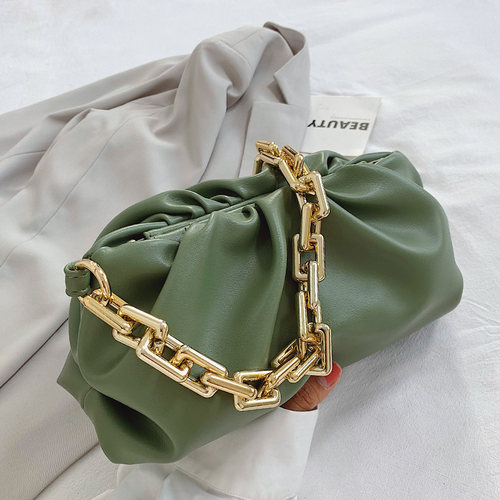 2021 Day Clutch Thick Gold Chains Dumpling Clip Purse Bag Wo