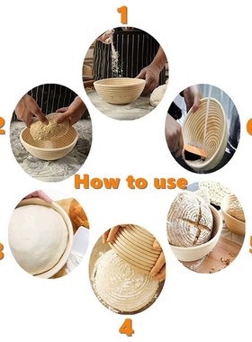 LBER 2Set 9in Round Bread Banneton Proofing Basket Includes