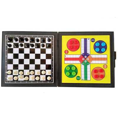 5 In 1 Chess Checkers Magnetic Board Flying Chess Kids Clas