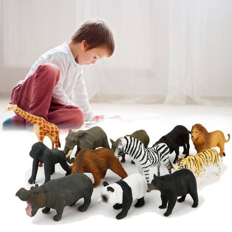 12 pcs wild animals figurines realistic plastics animals
