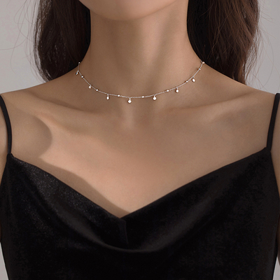 Choker Necklaces for Women Real 925 Sterling Silver Geometri