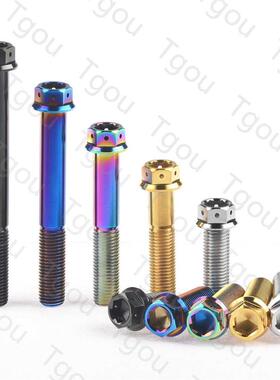 Titanium Bolt M10x20~90mm Pitch1.25/1.5mm Flange Inner Oute