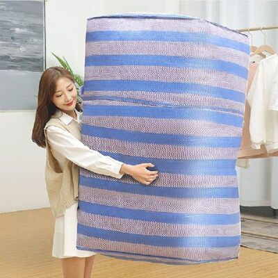 Large Capacity Storage Bag Stripe Quilt Blanket Bag Clothes
