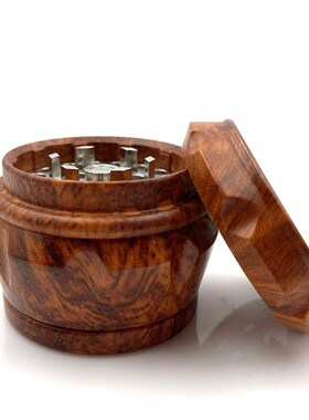 *Red Wooden Grain Resin Weed Grinder 4 Layers Machine Herb G