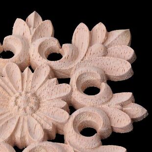 K1MF Mebel Bingkai Applique Sudut Ukiran Kayu Indah Dekor