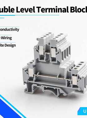 Din Rail Terminal Block 10Pcs UKKB-5 Connector Double Layer