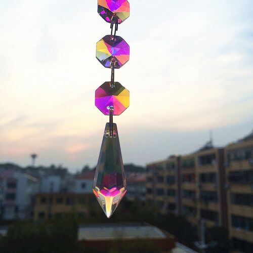 Top Quality 20pcs/lot 35mm AB Color Crystal Glass Icicle U-d