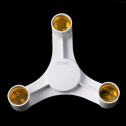 3 In 1 E27 To E27 Base Socket Splitter LED Light Lamp Bulb