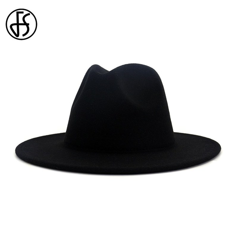 2020 60CM Hat Black Green Patchwork Fedora Hats Wo Wide Bri