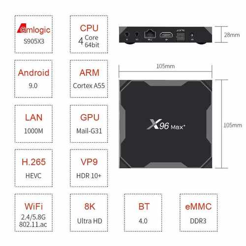 Android 9.0 TV Box X96 Max Plus Amlogic S905x3 8K QuadCore